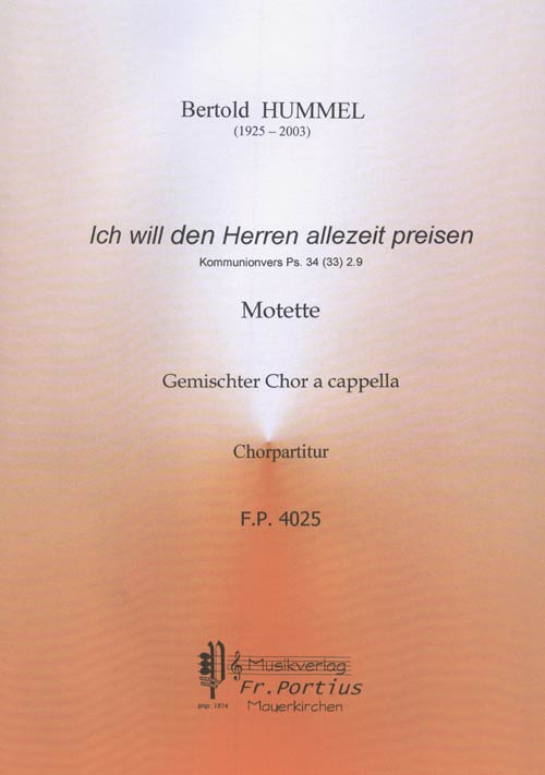Ich will den Herren allezeit preisen, Motette