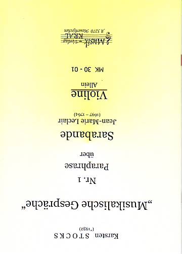 Paraphrase Nr.1, über "Sarabande"