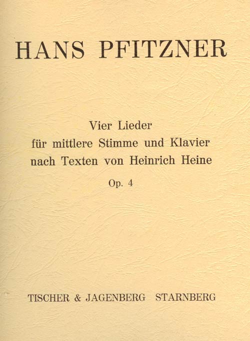 Vier Lieder für mittlere Stimme n. Texten v. Heinr. Heine, op. 4